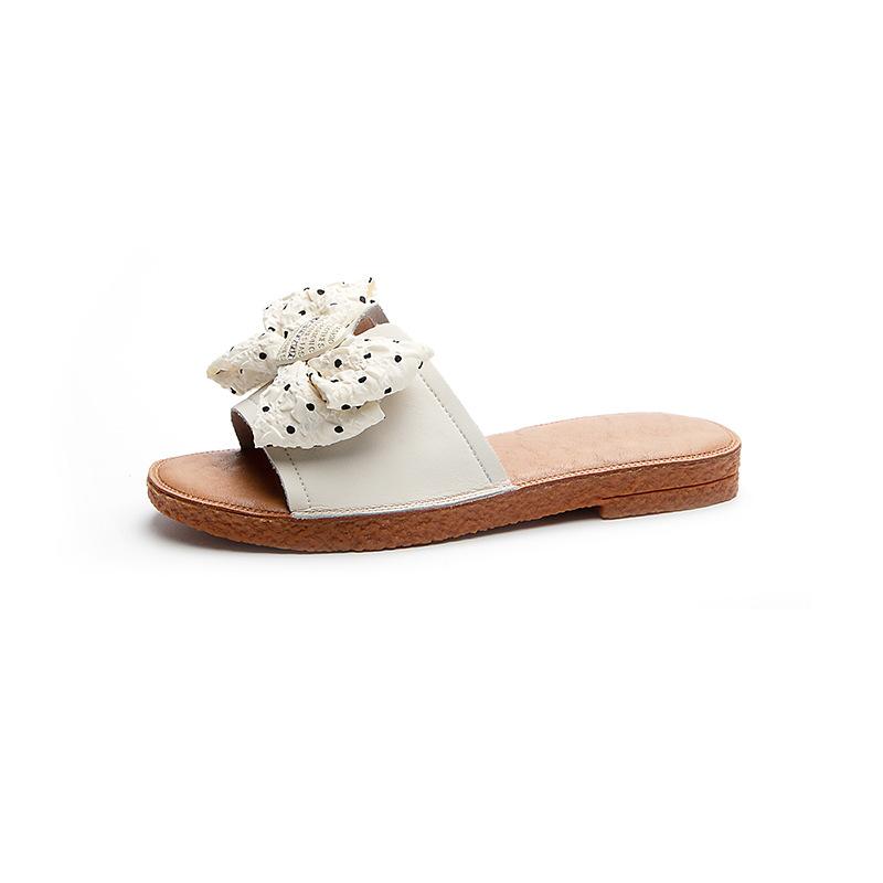 New Flat-bottomed One-shoulder Women's Fashionable Beach Flip-flops for Large-sized Soft-soled Shoes Worn Outside