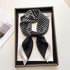 Black and white striped small square scarf silk scarf women's square scarf professional bank matching shirt neck protection scarf thin scarf