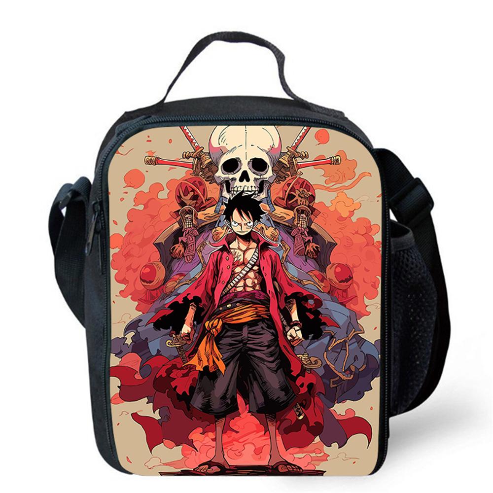 One Piece Lonchera Térmica Cartoon Thermal Lunch Bag Lightweight Portable Cooler Tote For Boys Girls School Picnic Camping Trip