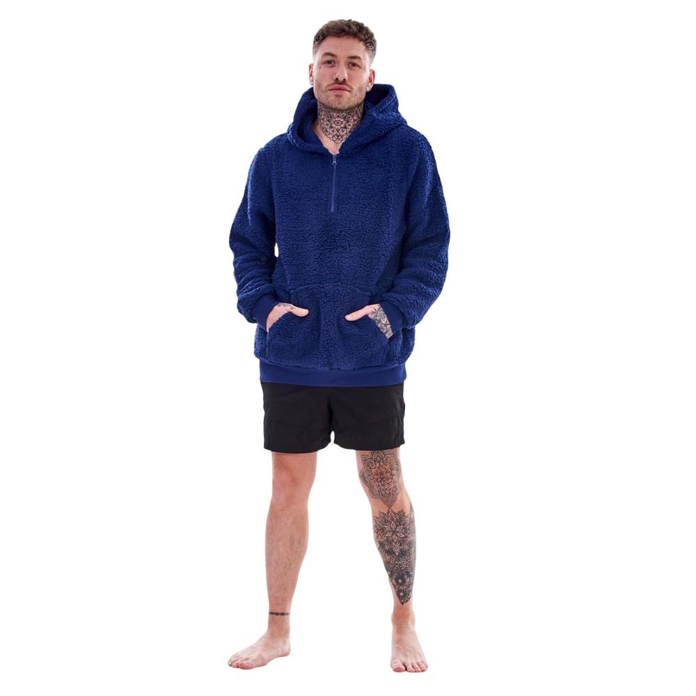 Keanu Mens Sherpa Half Zip Hoodie