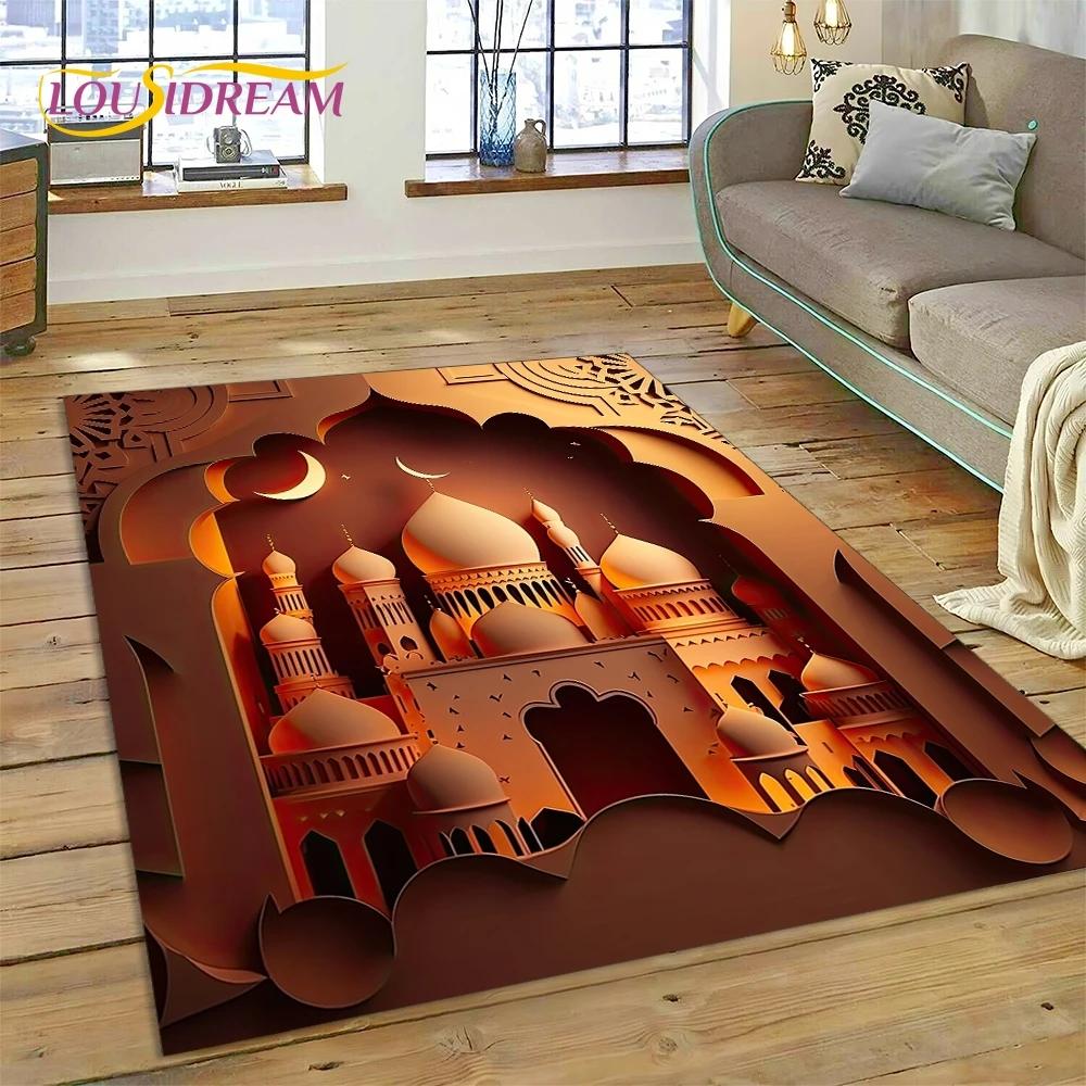 Tappetino in poliestere con mandala per preghiera musulmana islamica, ideale per soggiorno, camera da letto e decorazione per la casa, antiscivolo, perfetto come regalo per il divano.