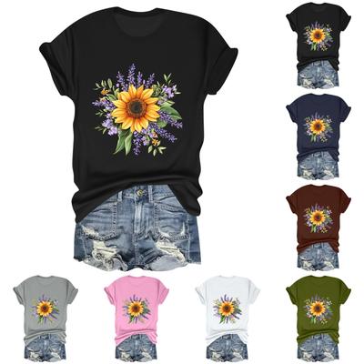 Lässiges, tägliches T-Shirt mit Rundhalsausschnitt und Aufdruck für Kinder, kurzärmelig, Buchstaben-Oberteil