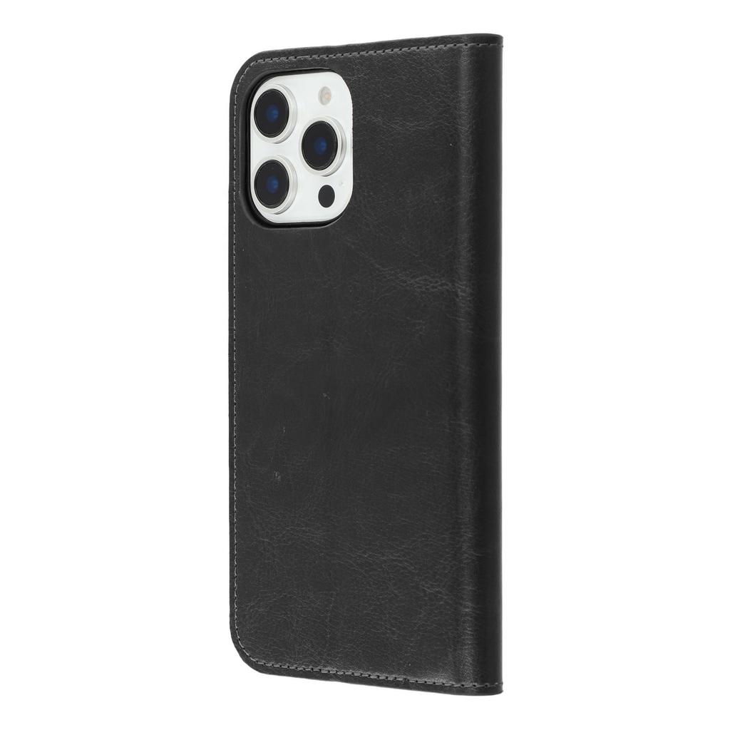 For iPhone 16 Pro Stand Cases Genuine Split Leather Wallet Phone Cover Magnetic Closure