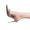 2025 New Pointed Champagne High Heels Thin Heel Bag Head Sexy Light Mouth Rhinestone Silk Word with Sandals Women