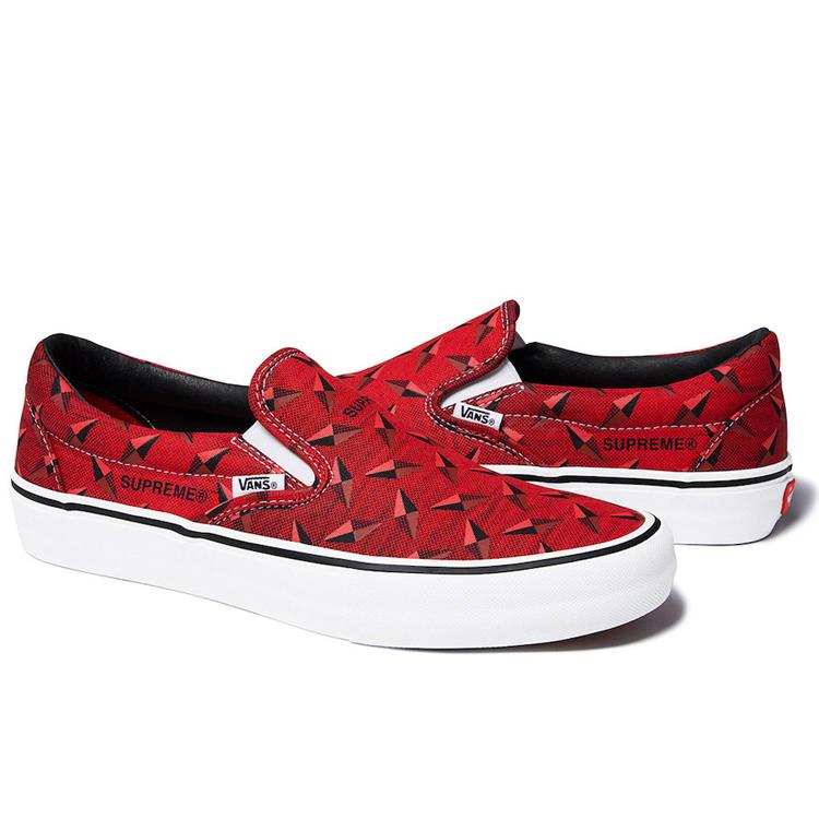 Slip-On Supreme X Classic Vans Pro 'Diamond Plate Red' VN0A347VTEH