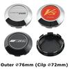 4PCS OD 76MM / ID 72MM Cap For Rims WORK EMOTION EQUIP MEISTER VS Emblem Wheel Center Cap Sport Car Logo Wheel Cover Hub Caps