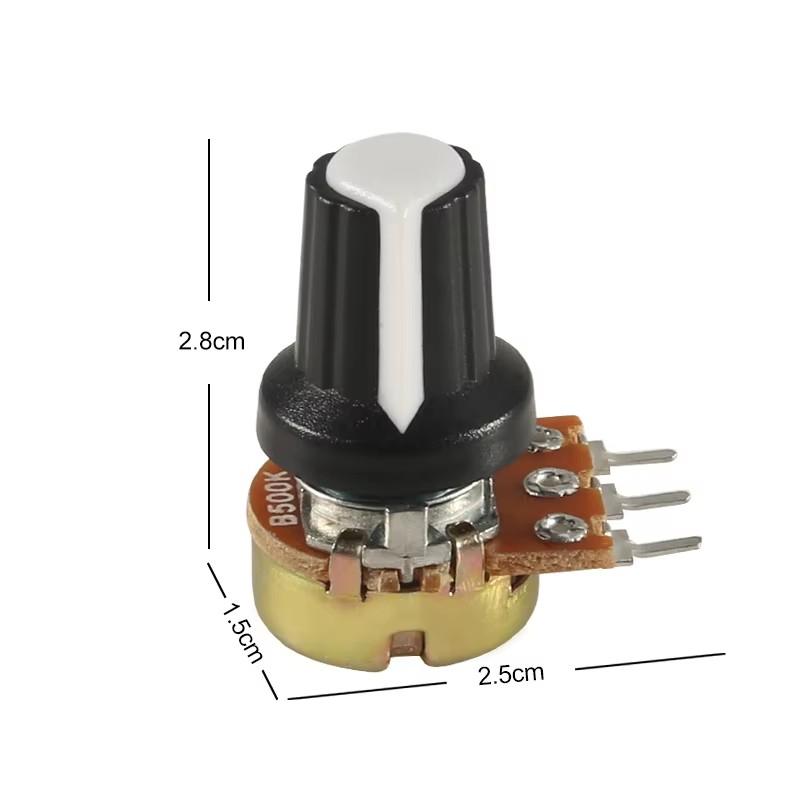 5Pcs 10k Potentiometer Knob 1K 100K 5K 50K OHM WH148 Shaft with Nut 3 Terminal Linear Taper Rotary B10K for Arduino Diy Kit