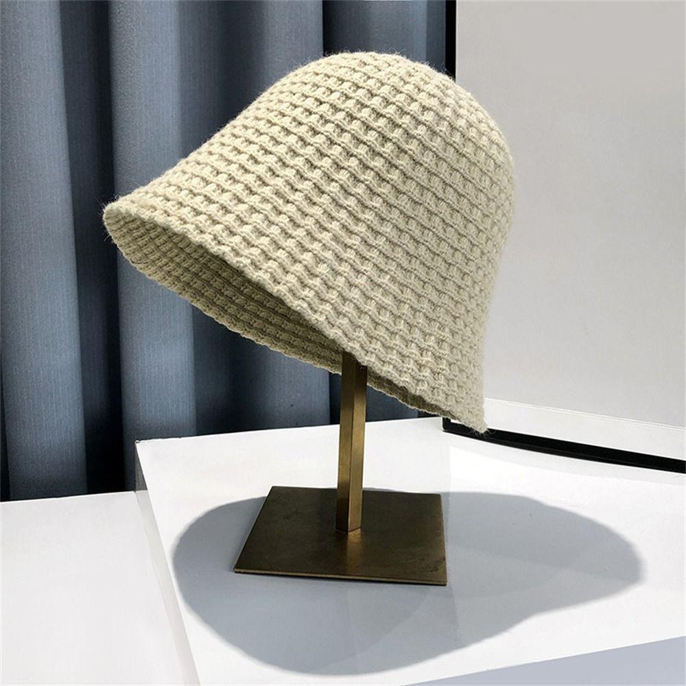 Soft Fisherman Hat Crochet Knitted Basin Hat Casual Beanie Cap  Women