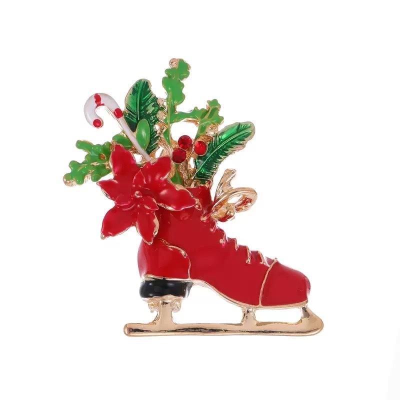 Christmas Series Brooch, Christmas Tree Bell, Boot Pin, Suit Accessory, Christmas Gift
