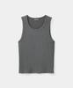 Kueo Scoop Neck Ribbed Sleeveless (Melange Grey)