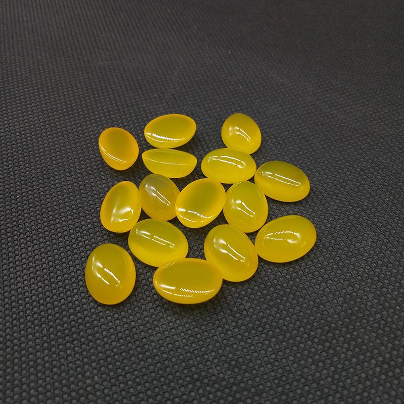 Egg-Shaped Yellow Agate Chalcedony Ring Agate Chalcedony