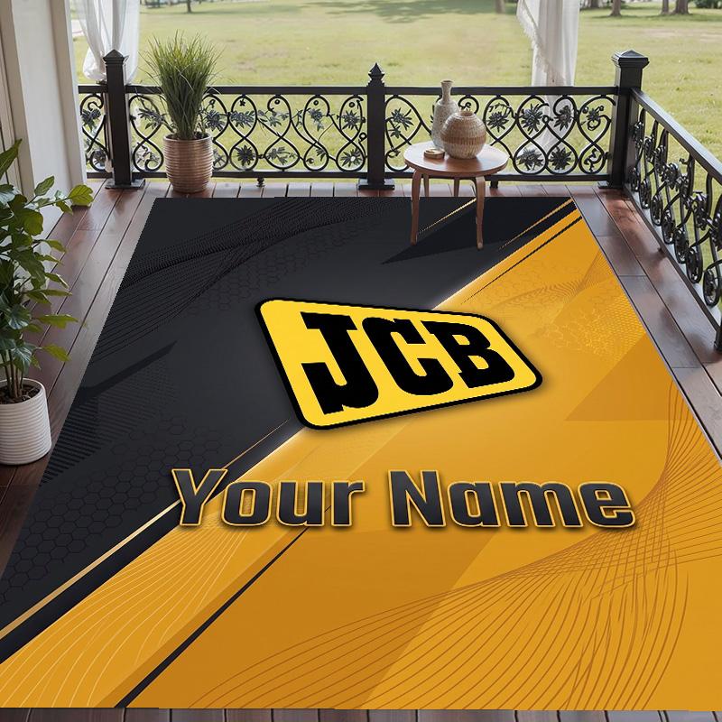 Custom Text Printed Rug JCB Non Slip Floor Carpet For Home Room Decor