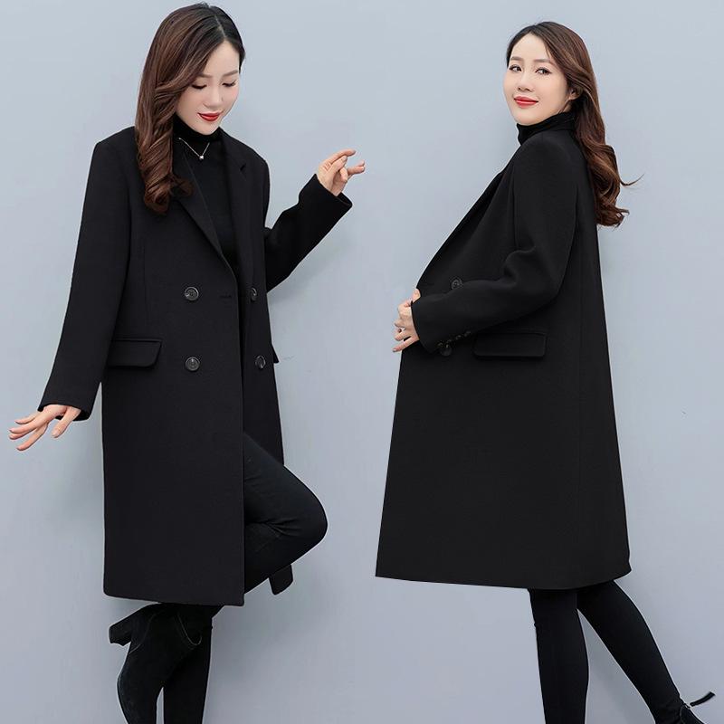 2026 Autumn/Winter Plus Size Women's Mid-Length Wool Suit Coat [0815]