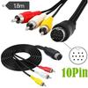 S Video Cable 10PIN To 3RCA Extension Splitter Clearly Transmission for Multiple Device Compatibility Home Entertainment