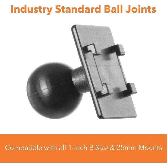 iBOLT Адаптер с 25 мм / 1 дюймом / Размер B на 4-контактный композитный шаровой адаптер для стандартных промышленных монтажных кронштейнов с двойным шаровым гнездом - Работает с держателями для планшетов (IBBZ-33921)