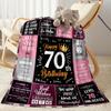 1pc Happy 70th Birthday Celebration blanket Soft and Warm for Sofa Office Camping Travel Livingroom Great Gift for Friends and Family Comfortable