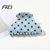 High Elastic Hair Claw Back Head Claw, Strong Bite Force Clip, Dot Print Grip Clip Large Anti-Slip Teeth Accessory for Daily
