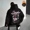 Hooded Printed Sweater Loose Jacket Personalized Jacket Men's and Women's Sweater