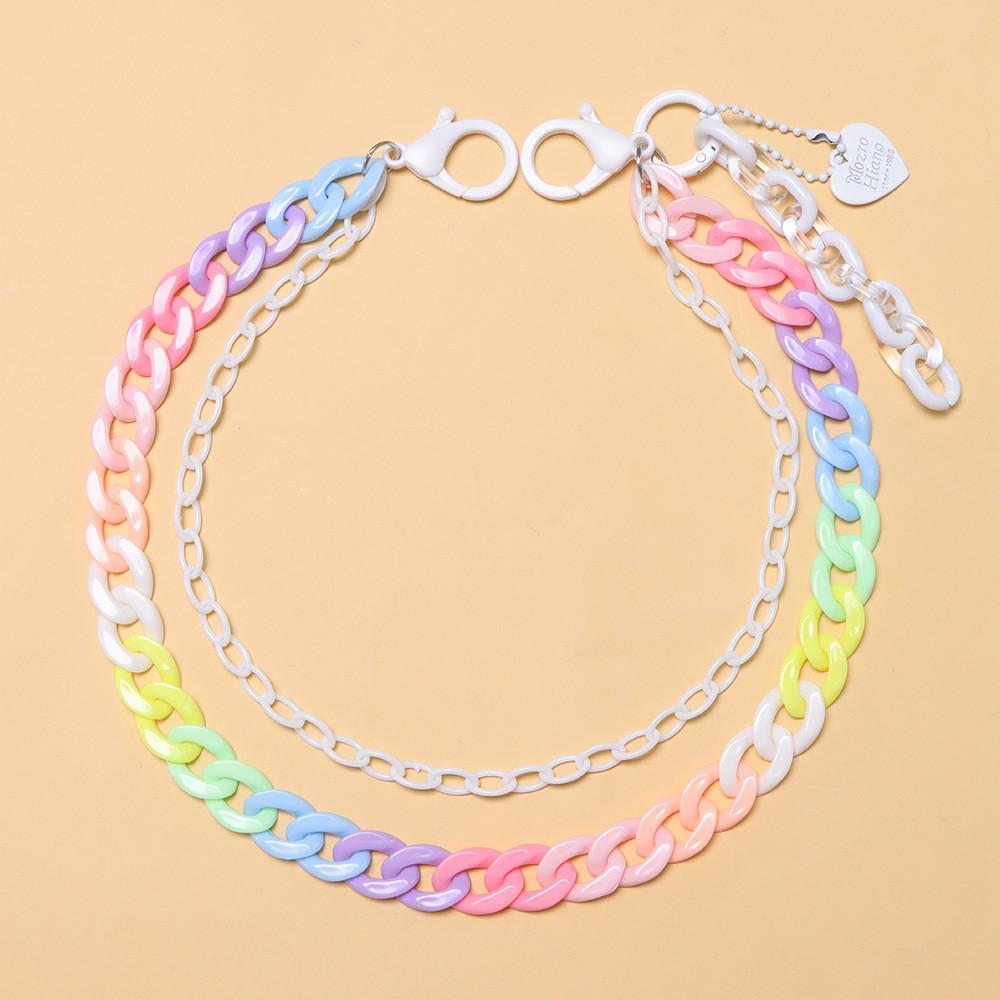 Candy Color Heart Pendant Belt Chain For Men And Women Fashion Accessories