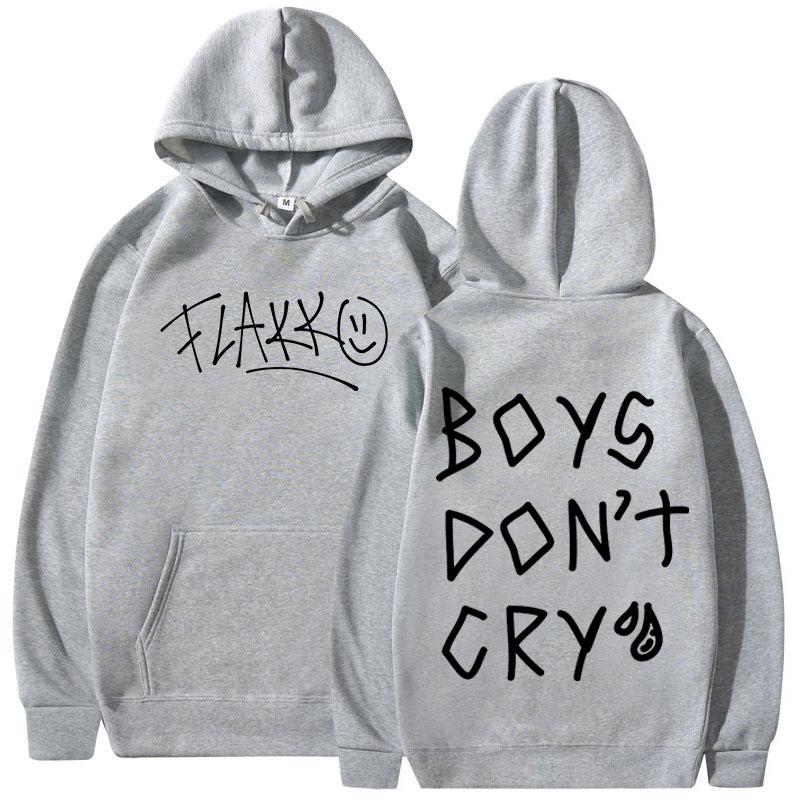 Rels B Flakk Smile Hoodies Boys Don't Cry Letter Print Men Women Fashion Hooded Sweatshirt Hip Hop Oversized Pullover Streetwear