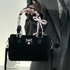 Black Bag Pu Leather Handbag With Zipper Closure And Card Pocket For Daily Use