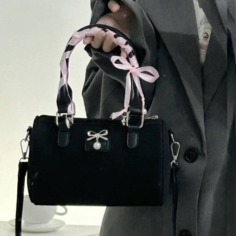 Black Bag Pu Leather Handbag With Zipper Closure And Card Pocket For Daily Use