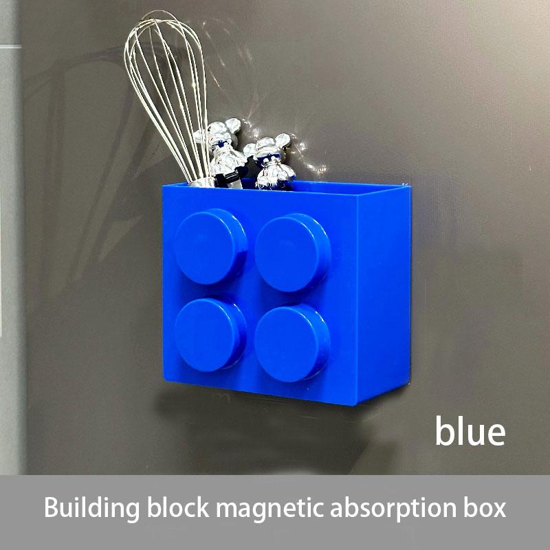 Building block magnetic attraction storage box Magnetic wall mounted kitchen decoration cling film storage box refrigerator side storage rack