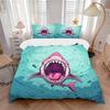3pcs Shark Attack Bedding Set, Includes 1 Comforter + 2 Pillowcases, Without Pillow Inserts, Soft Comfortable, Lightweight Breathable005