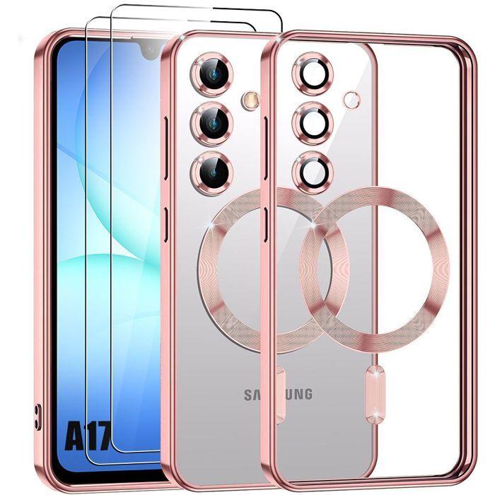 Coque de Protection - BOOLING - Samsung Galaxy A17 5G/4G - Anneau Magnétique - Rose - 2 Verres Trempés