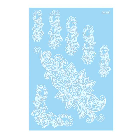Baizihuahu White Lace Tattoo Sticker for Women, Temporary Face Body Arm, Waterproof Fake Decal Wedding Party Festival