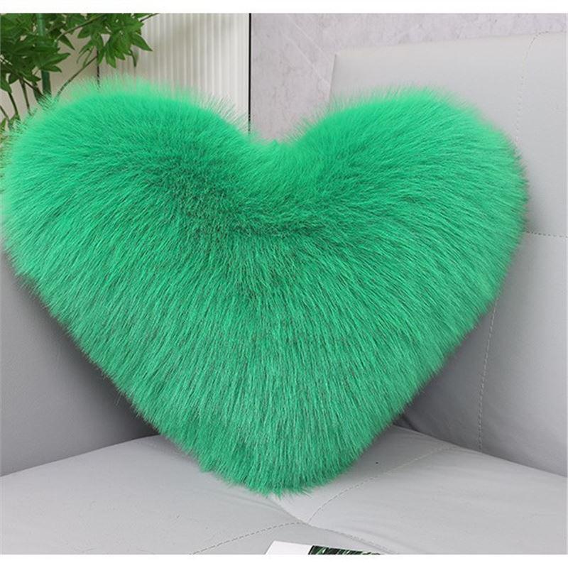 

Red Heart-Shaped Cross Love Faux Fox Fur Pillow – Sofa & Lumbar Support Cushion, Wedding Gift 30x40 cm (Double-sided Fur with Insert)