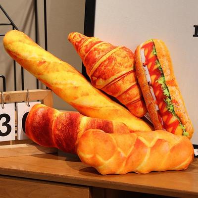 Weiches Croissant Plüschtier & Hot Dog Puppe Heimkissen
