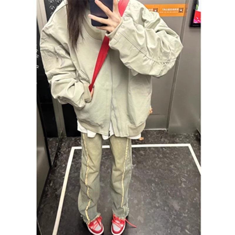 Autumn And Winter Flight Suit Jacket Jacket Women's Autumn And Winter American Design Sense Vintage High Street Baseball