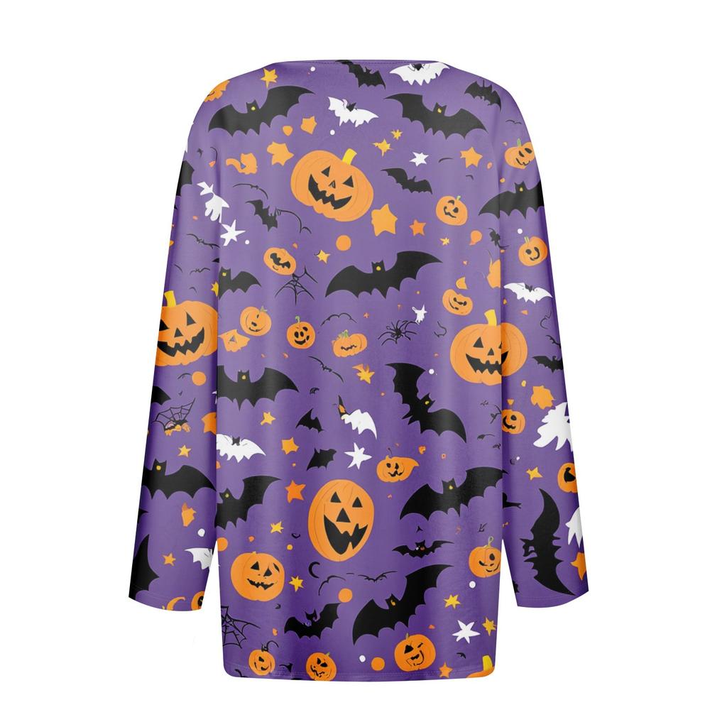 Women's Casual Fashion Sexy Comfortable V-Neck Halloween Seven Sleeve Top