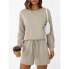 Toamnă Gât Rotund Mânecă Lungă Pantaloni Scurți Modă Casual Seturi Hanorac Două Piese Costume Sport pentru Femei