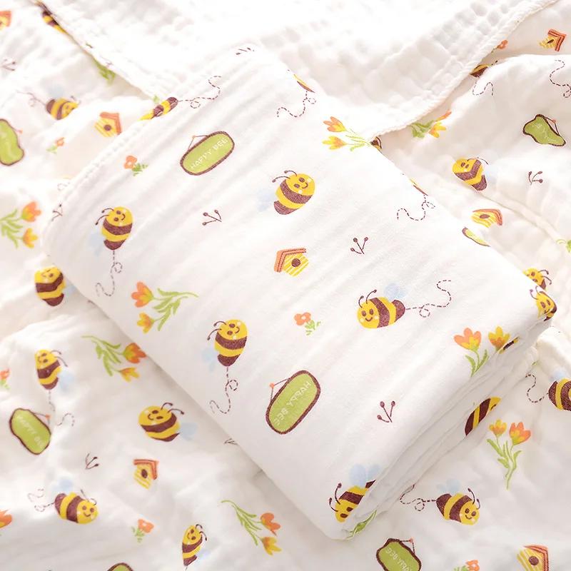 Cotton Four-Layer Gauze Bath Towel - Absorbent Kids Bathrobe Blanket Newborn Swaddle Wrap & Baby Bathing Blanket for Infants