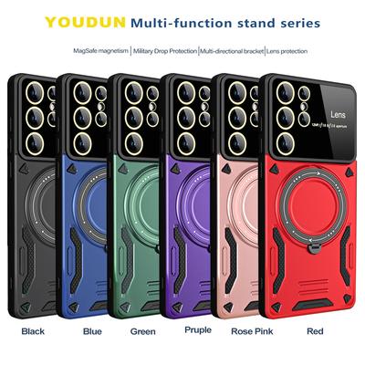 Suitable for Samsung S25Ultra, You Shield Magnetic Phone Case Rotating Stand A16 Large Window S24FE Anti-drop Case