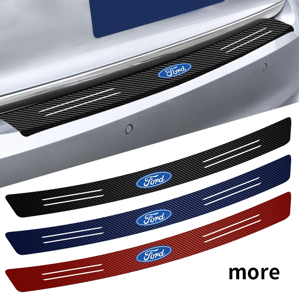 Car Carbon Fiber Trunk Tail Bumper Protector Sticker Accessory For Ford Ranger Focus Kuga Mustang ST Transit Mondeo Fusion Fiest