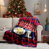 Lyonnais Football Crest Blanket Lightweight Ideal Bedding Blanket Perfect for Travel, Camping, Living Rooms, Offices, Sofas, Fan Christmas Gift