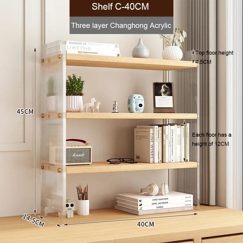 Desktop Storage Rack Office Supplies Organizers 3 Layers Acrylic Bookshelf Desk Holder Dormitory Book Shelf Kitchen Storage Rack