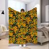 Leafy Pattern Blanket Microfiber Flannel Cover Blanket Bedroom Living Room Sofa Soft And Comfortable Home Decoration