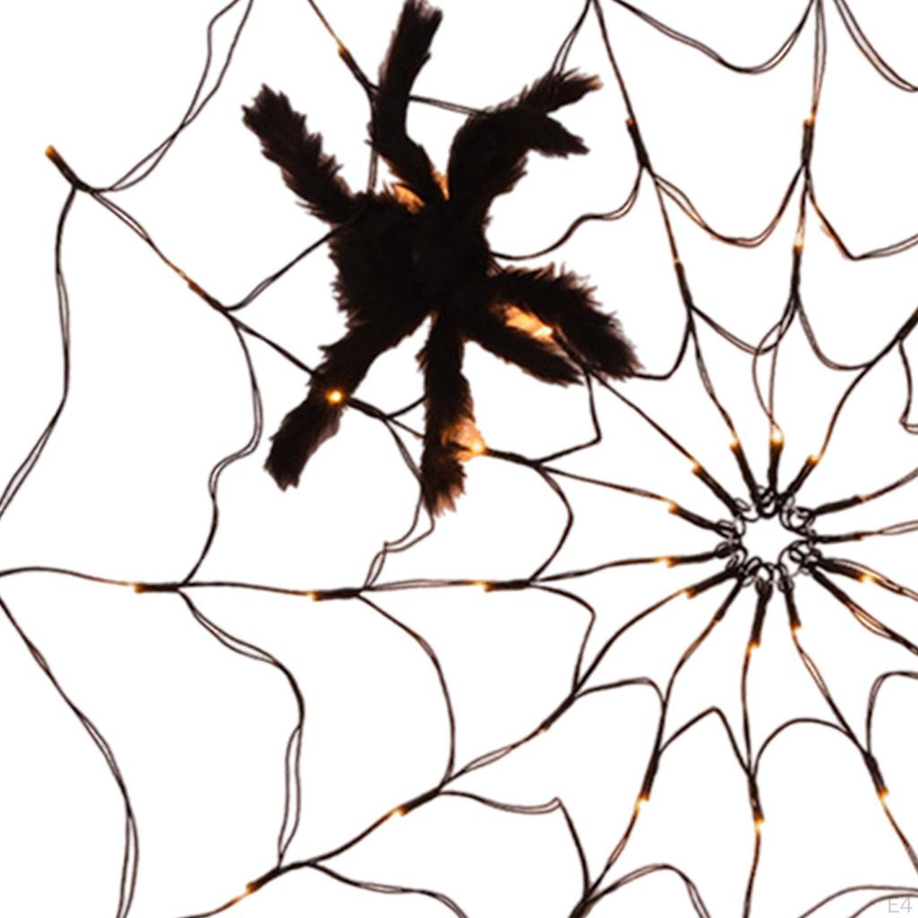 Spider Web Light Halloween Decorations Indoor USB Outdoor Lighted Led String for Event