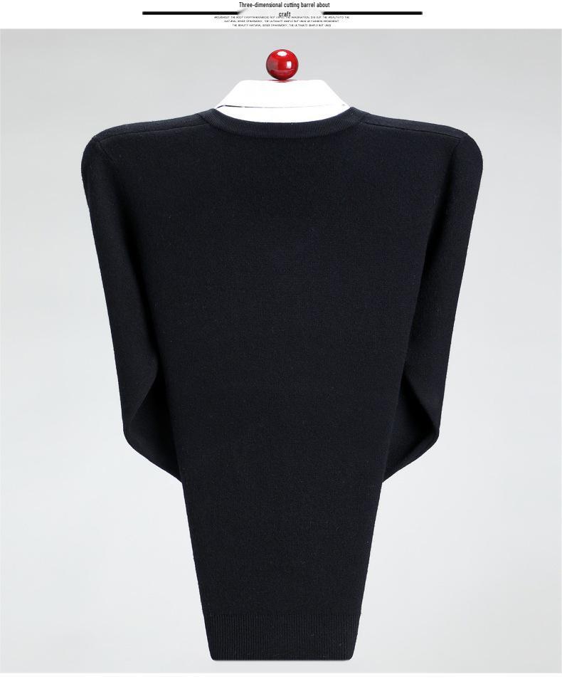 Men's Luxury Cashmere V-Neck Sweater - Warm, Stylish Autumn/Winter Layer for Middle-Aged Dads