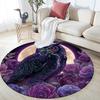 Purple Owl,Round Area Rug,Carpet Rug for Living Room Bedroom Sofa Playroom Decor,Non-slip Floor Mat