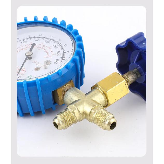 CT-466AL Air Conditioner Refrigerant Pressure Gauge Service Kit for R12/R22/R134a/R502 with Adapter Hose with Adapter