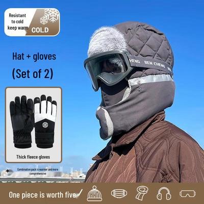 Winter Radmütze mit Handschuhen