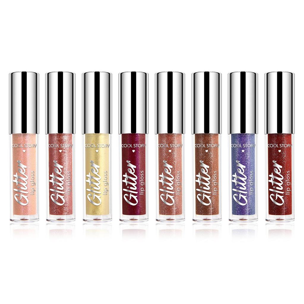 8 Colors Glitter Glossy Makeup Liquid Lipstick Waterproof and Long-Lasting Matte Changed Metallic Lipgloss Shiny Sexy Lip Gloss