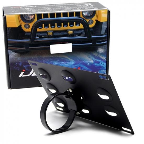 No Drill Required 2.5-Inch Bumper Guard Tube Mount License Plate Bracket/Holder