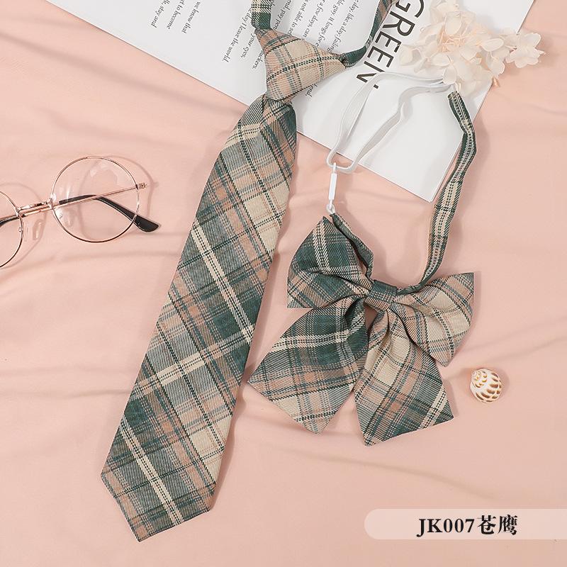 Japanese Korean Version Striped Jkdk College Style Red Cyan Gray Blue Shirt Men'S And Women'S Accessories Free Tie Tie Set