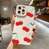 Roztomilý kreslený třešňový kryt na telefon pro iPhone 16 15 14 13 Pro Max 11 12 Mini X XR XS 7 8 Plus Stylový nárazuvzdorný silikonový měkký kryt